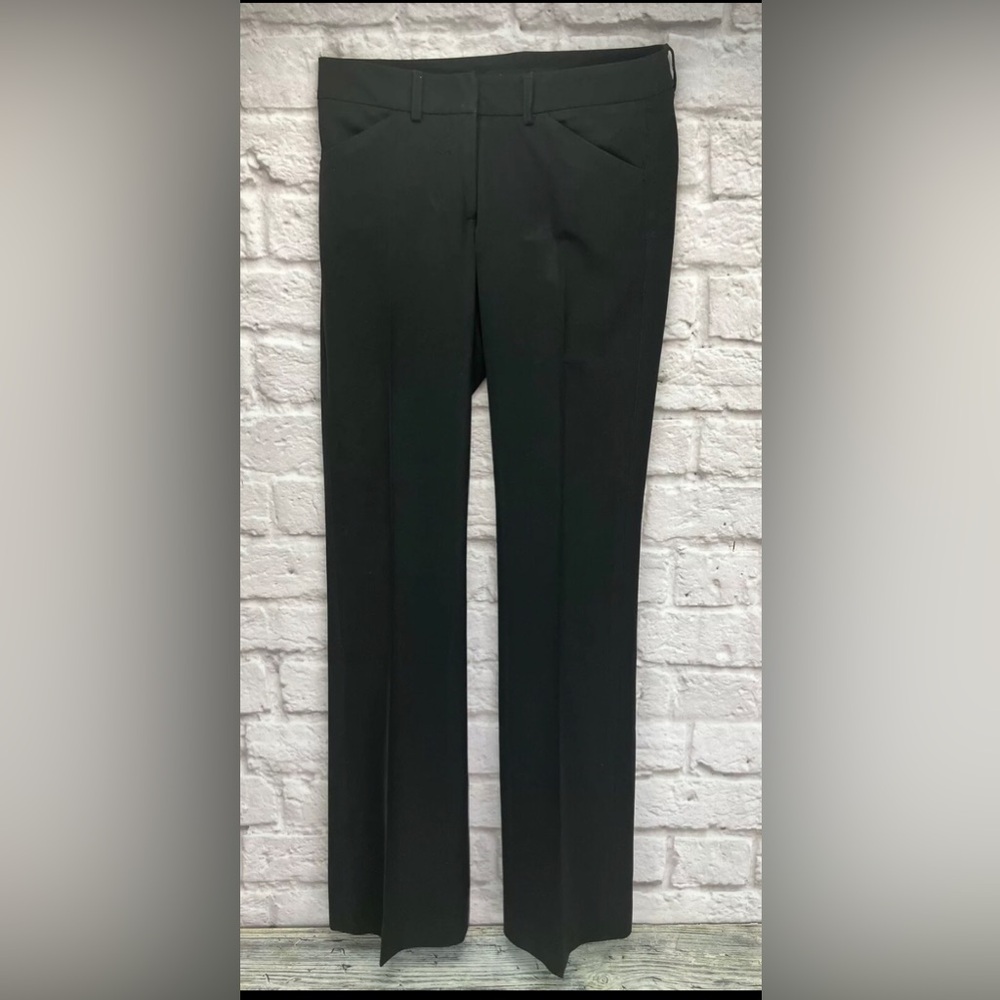 Vintage Fabrizio Gianni Black Flat Front Pants Stretch Slacks  Size 0